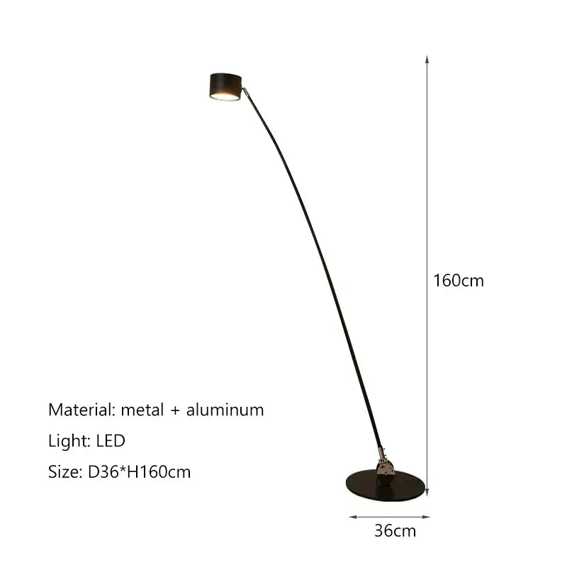 Long-Arm LED Arc Floor Lamp, 160–260 cm Reach