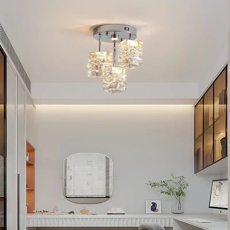 Crystal Round Double Layer Chandelier