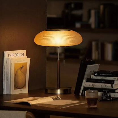 Nordic Glow: Retro White Glass LED Desk Lamp