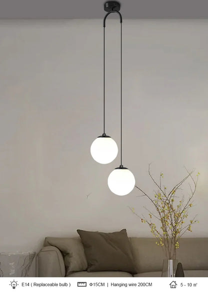 Nordic Gold Glass LED Pendant Lights
