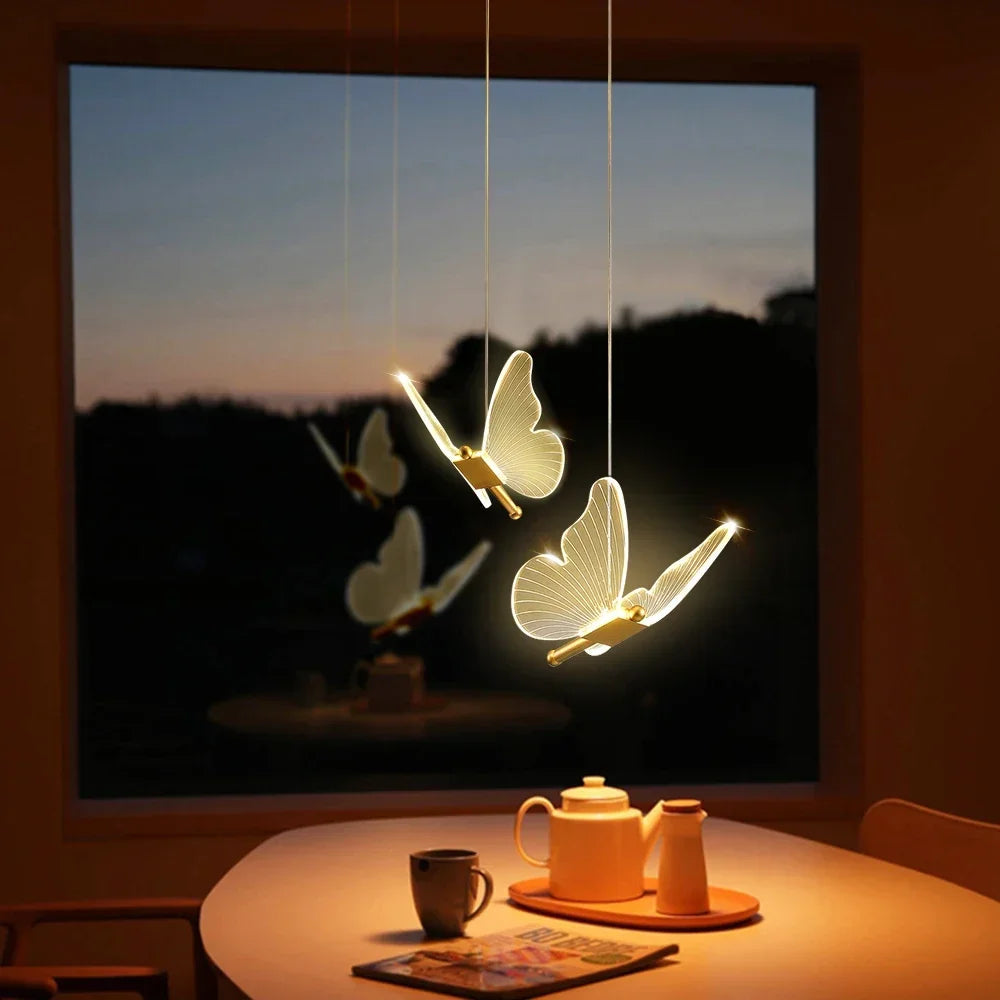 Gold Butterfly LED Pendant