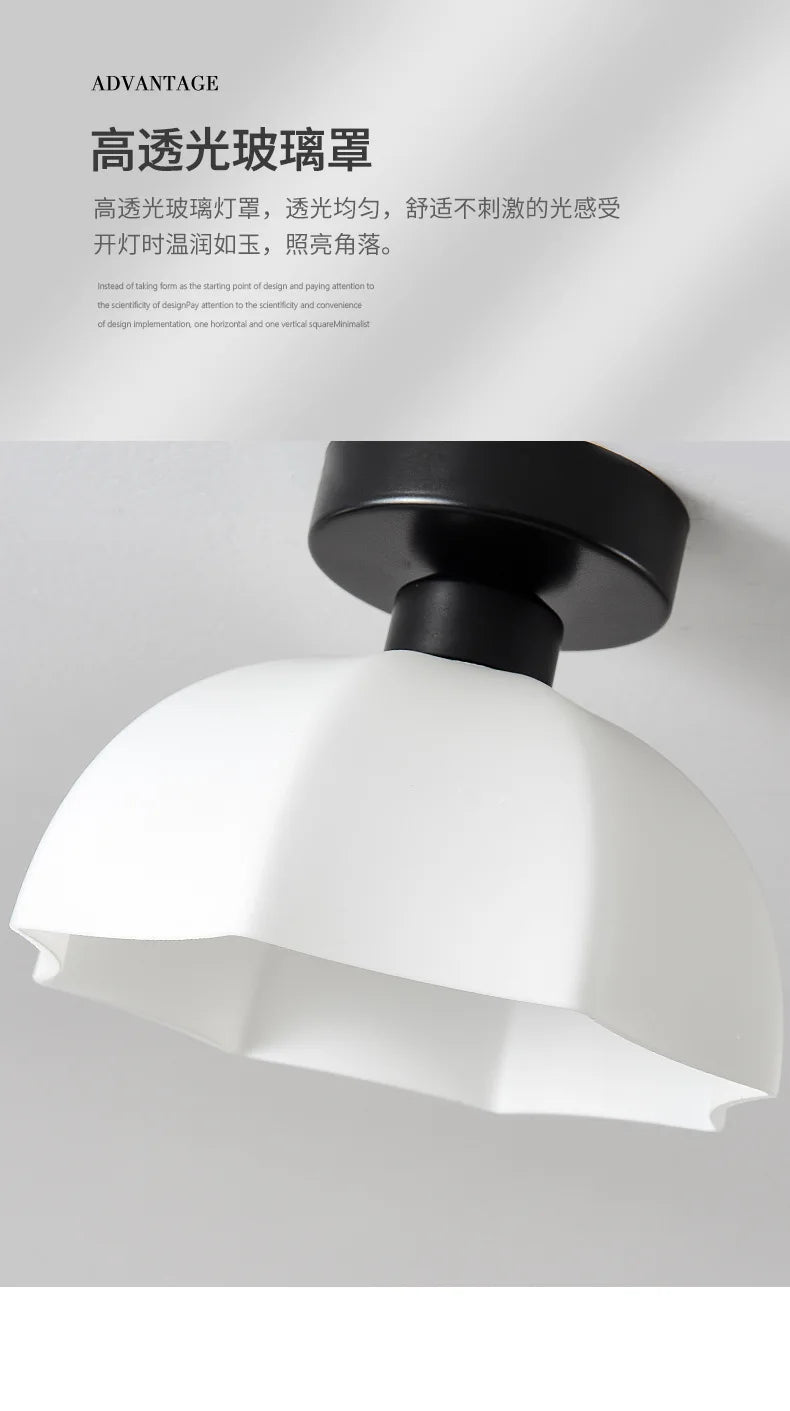 Ceramics Glass LED Corridor Ceiling Lamp