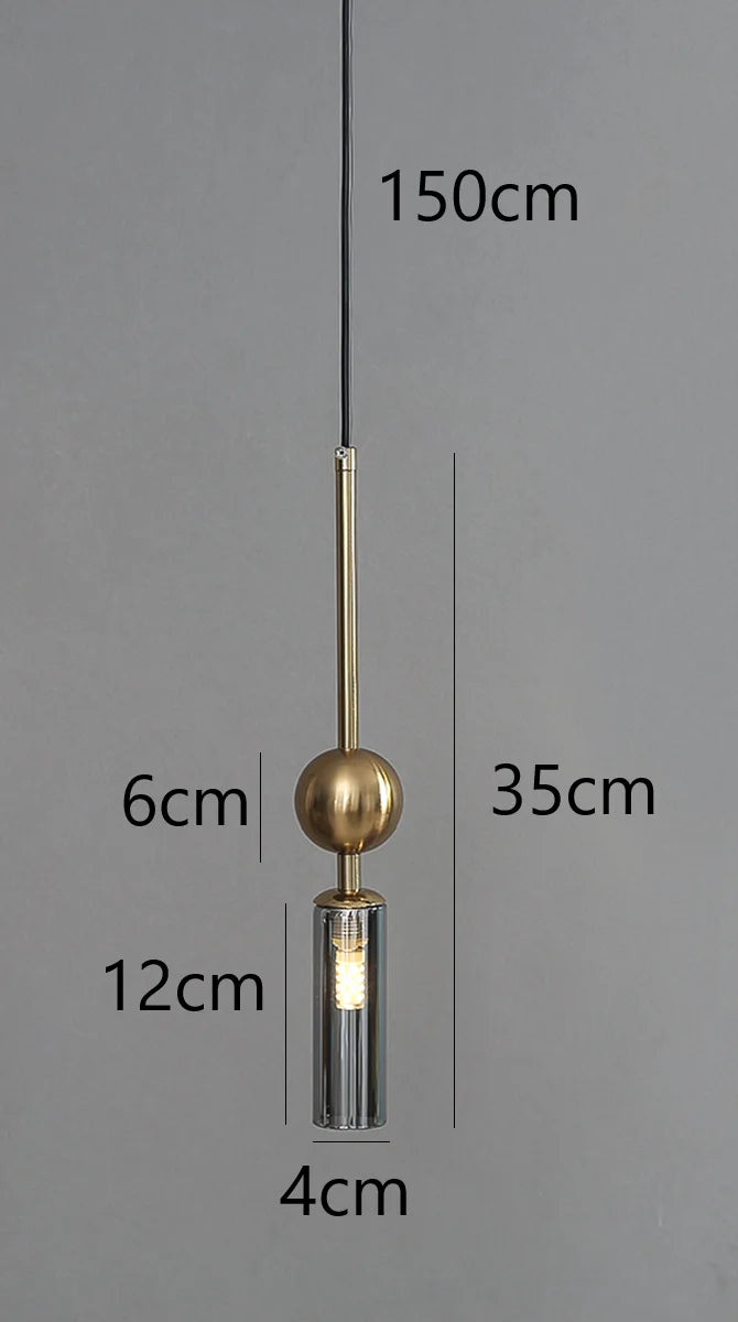 Gold Iron Glass Mini Pendant