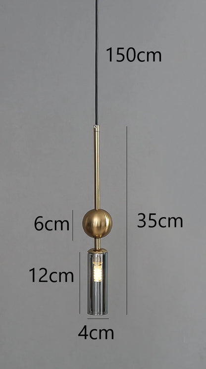 Gold Iron Glass Mini Pendant
