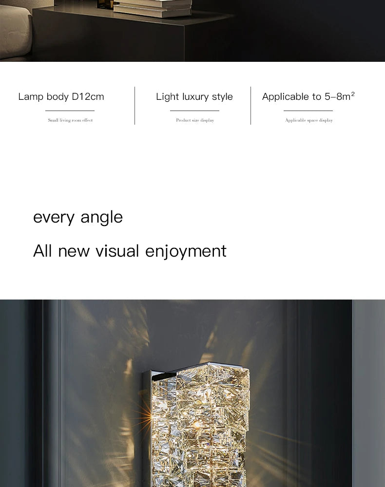 Elegant Crystal LED Wall Sconce for Luxe Interiors