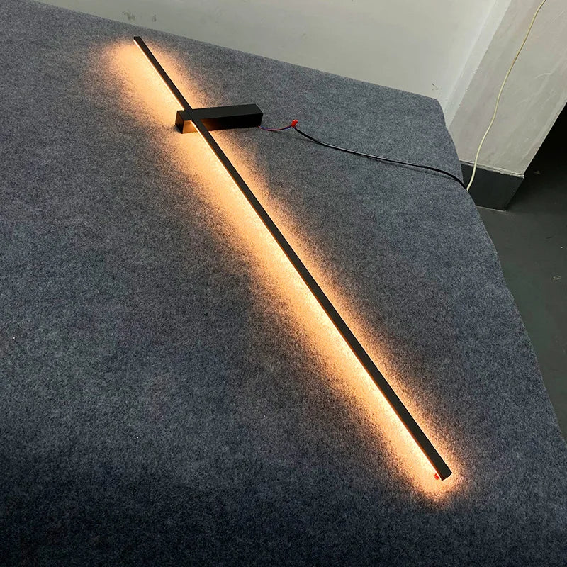 Minimalist Long LED Black Wall Lights Bedroom Art Decorate Sconce