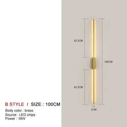 Modern Long LED Wall Lights for Bedroom
