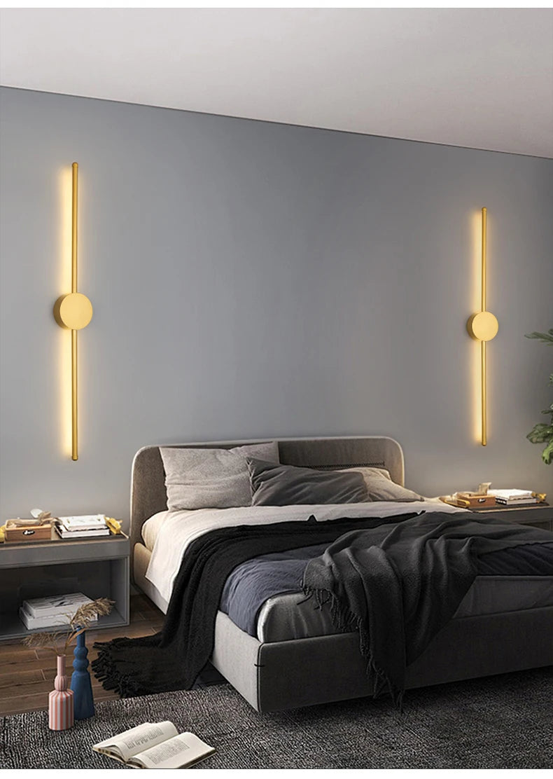 Modern Black I-Shaped LED Wall Lamp