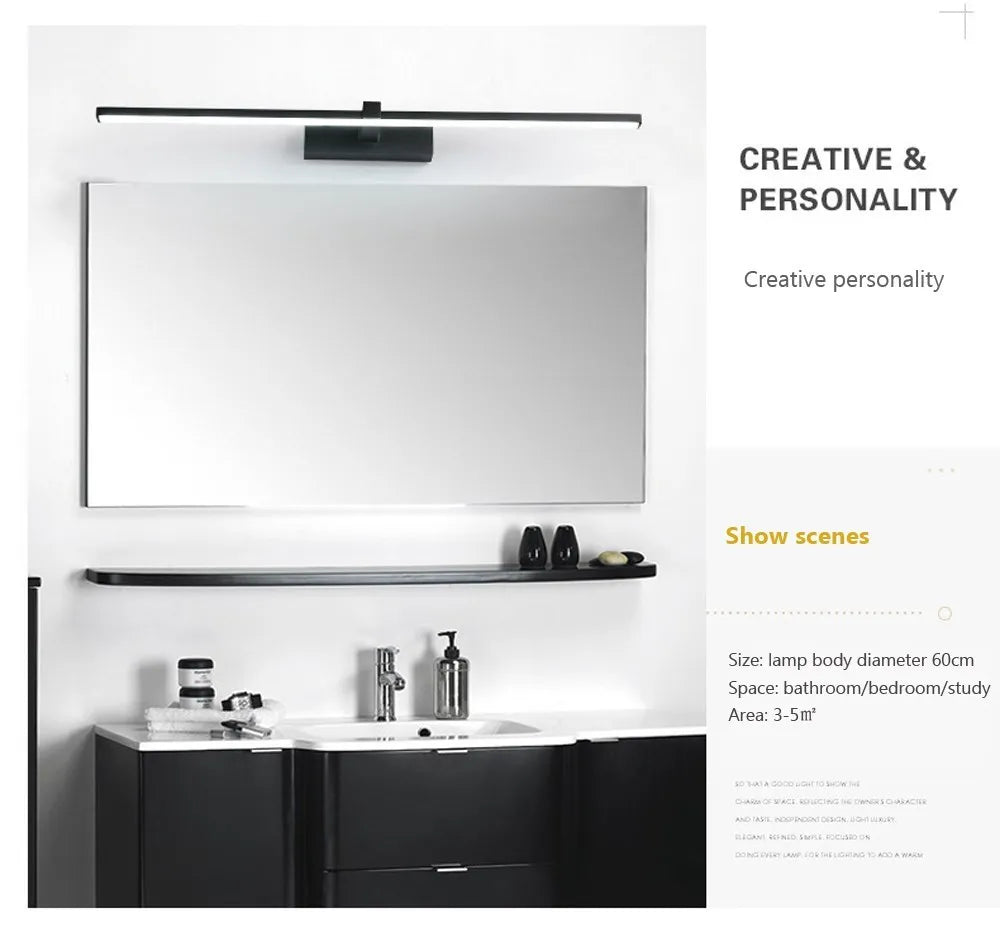 LED Mirror Lights Wall Lamps Recharge