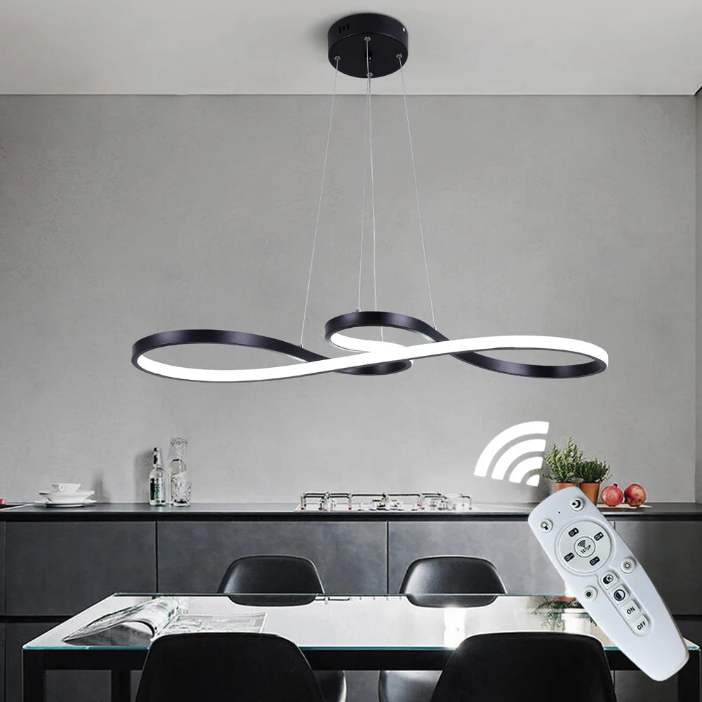Twisted-Ribbon LED Pendant Light