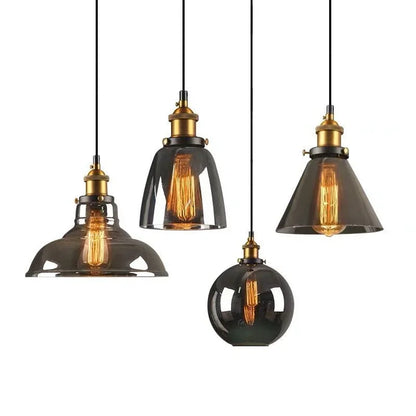 GemSpark Vintage Glass Hanging Pendant Lamp