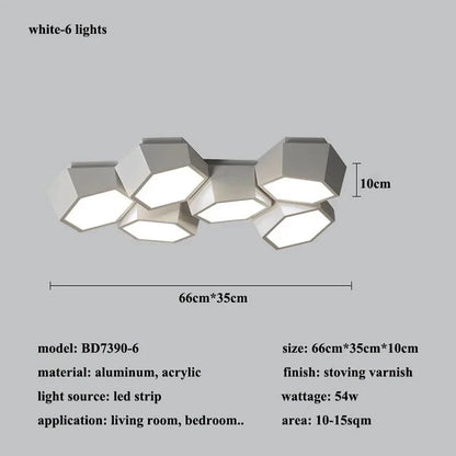 GeoGlow Dimmable LED Ceiling Lamp - Nordic Chic