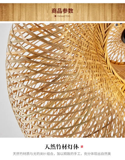 Bamboo Hand Weaving Pendant Light