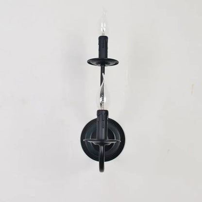 Retro Black Industrial Candle Wall Sconce Set