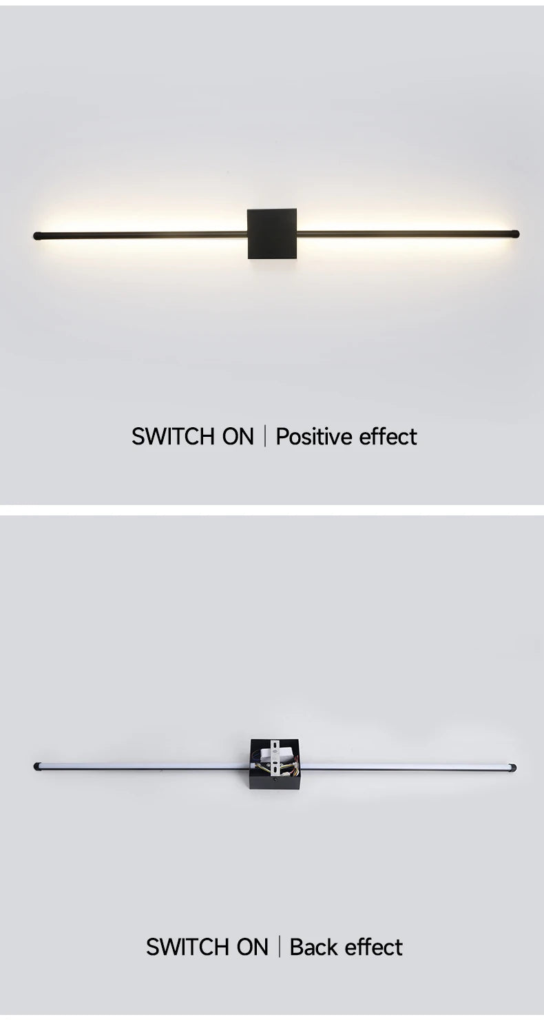 Minimalist L-Shaped Black Wall Lamp