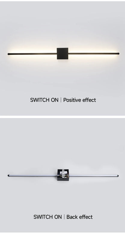 Minimalist L-Shaped Black Wall Lamp