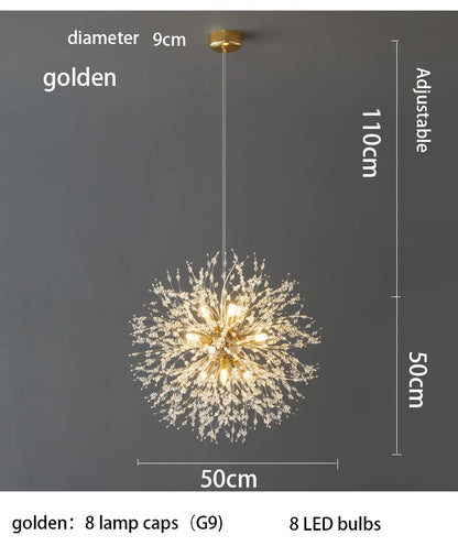 Dandelion Crystal LED Pendant