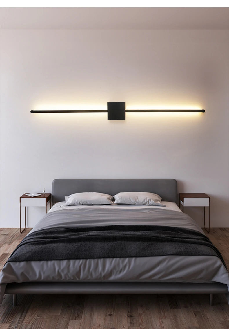 Minimalist L-Shaped Black Wall Lamp