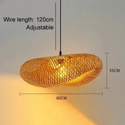 Large Woven Bamboo Pendant