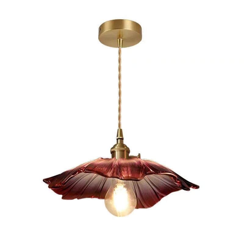 Vintage Copper Glass LED Pendant Light