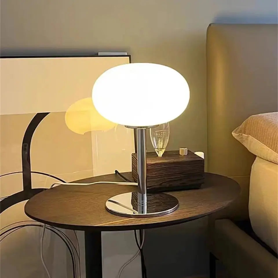 Mushroom Glow: Mid-Century Dimmable Table Lamp