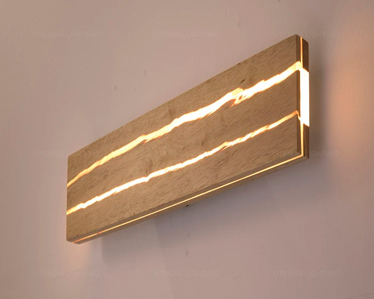 Nordic Wood LED Wall Sconce - Modern Rustic Charm