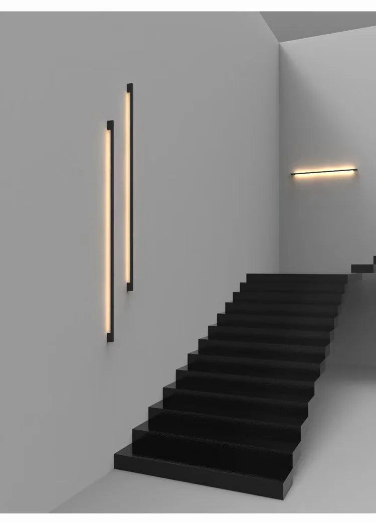 Black Strip Wall Lamp - Modern Bar Shape Lighting