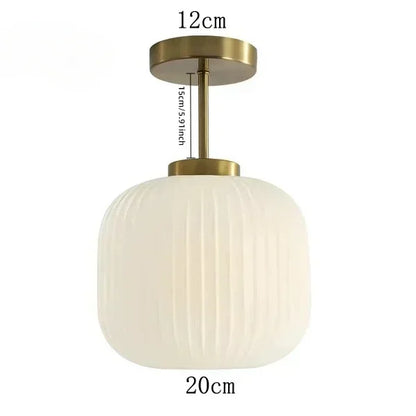 Retro Luxe Striped Lantern Ceiling Light Fixture