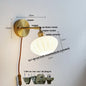 Nordic Blue Glass Pull Chain Wall Sconce Lamp