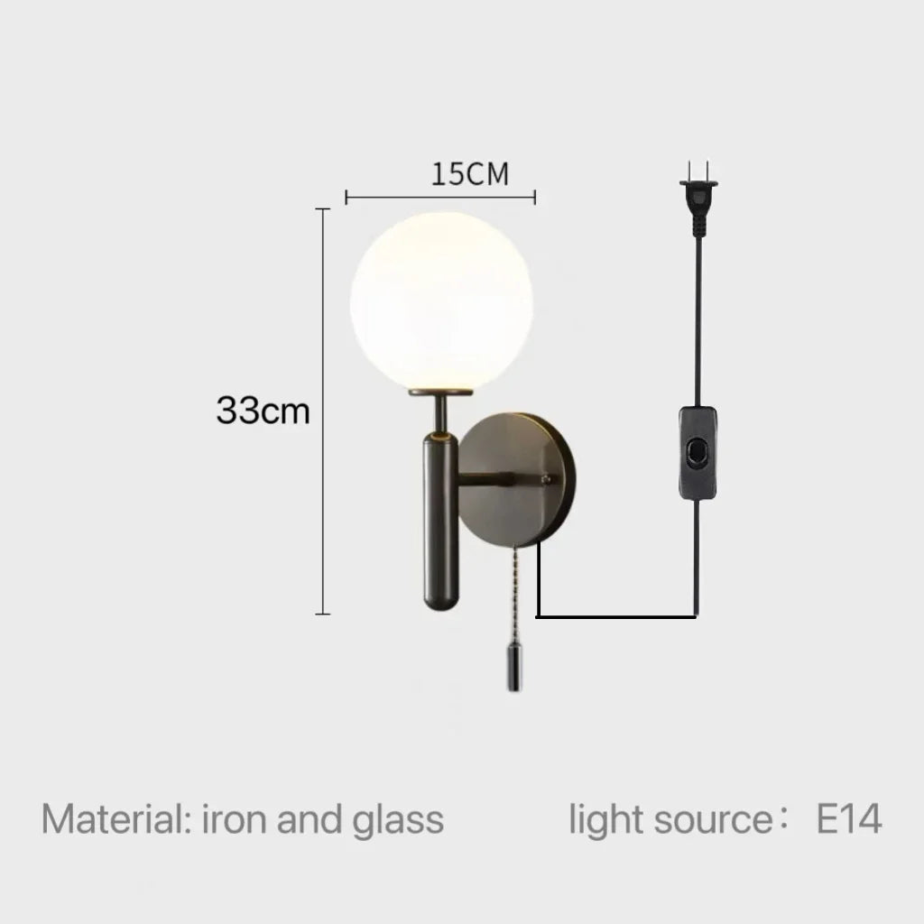 Nordic Glow Plug-In Wall Sconce Light