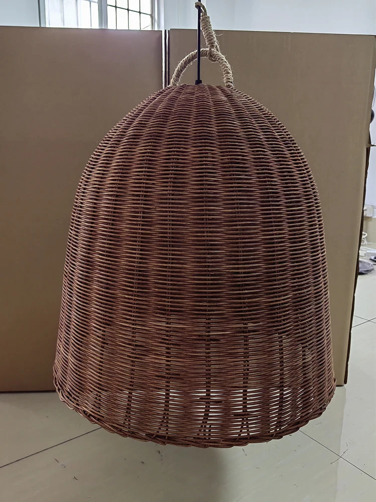 New Rattan Ceiling Chandelier Restaurant Retro Style Bar