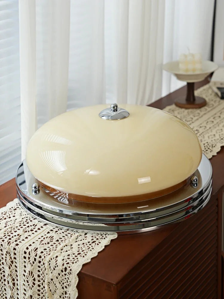 Elegant Bauhaus Flush Mount Glass Light Fixture