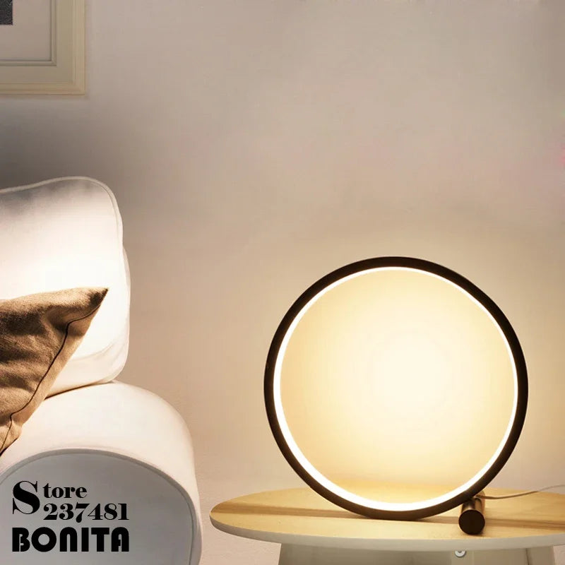 GlowRing Touch LED Desk Lamp - Modern Minimalist