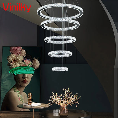 Crystal Ring Pendant Chandelier