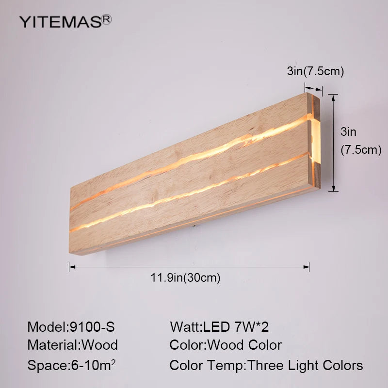 Nordic Wood LED Wall Sconce - Modern Rustic Charm