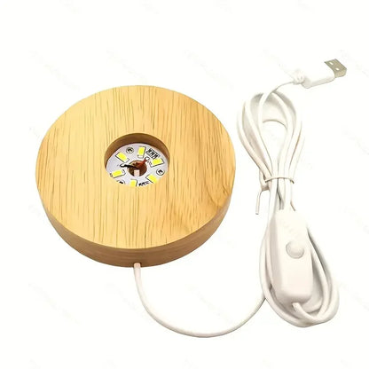 Wooden LED Display Stand Lamp