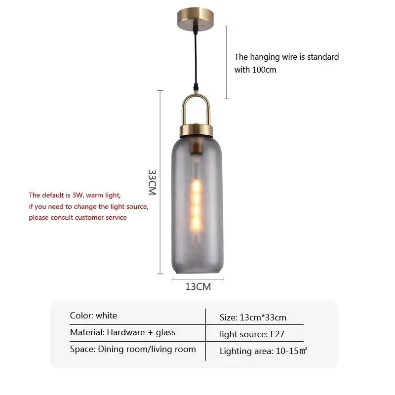 Nordic Glass Pendant Light Modern Loft Hanging Lustre