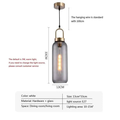 Nordic Glass Pendant Light Modern Loft Hanging Lustre
