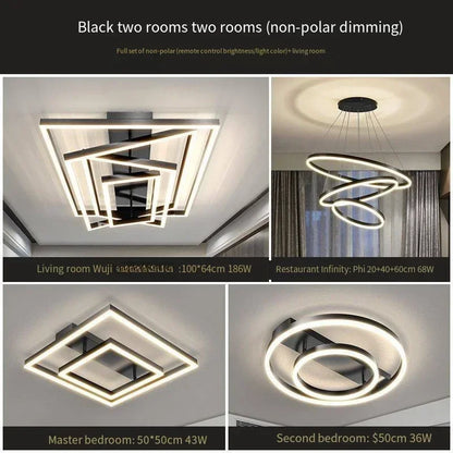 LuminaChic: Modern LED Chandelier for Stylish Spaces