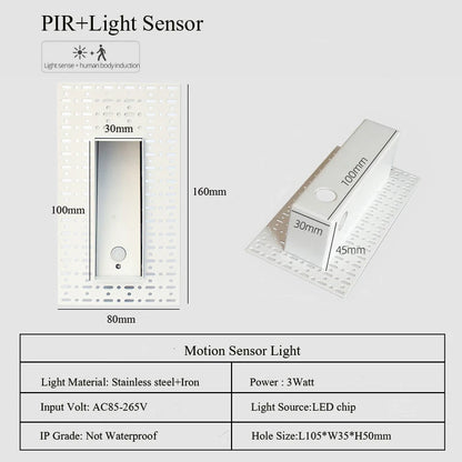 Frameless LED Stair Lamps with Motion Sensor