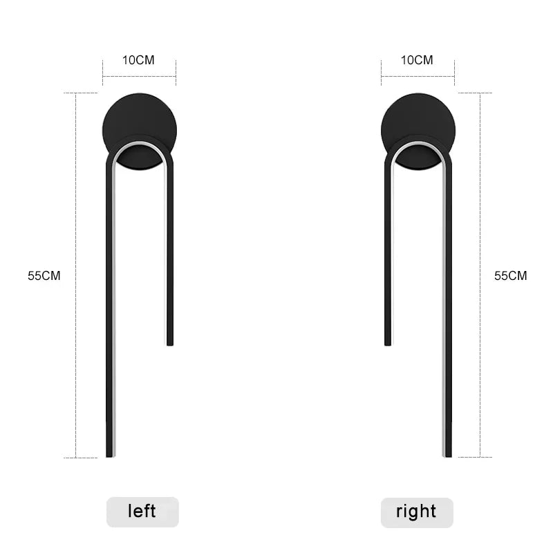 Minimalist Black LED Bedside Wall Sconce