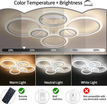 GlowRing: Dimmable LED Ceiling Chandelier