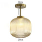Retro Luxe Striped Lantern Ceiling Light Fixture