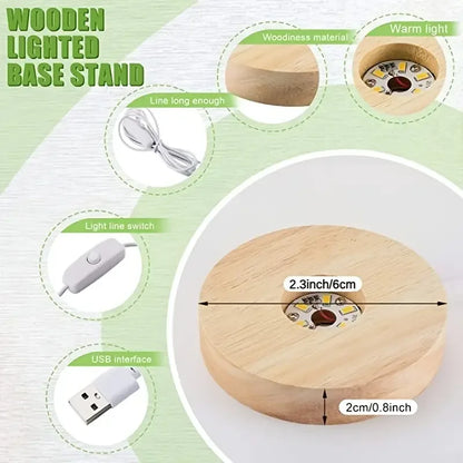 Wooden LED Display Stand Lamp