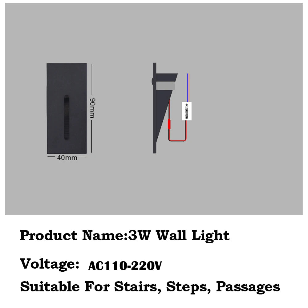 GlowStep LED Recessed Wall Sconce Light