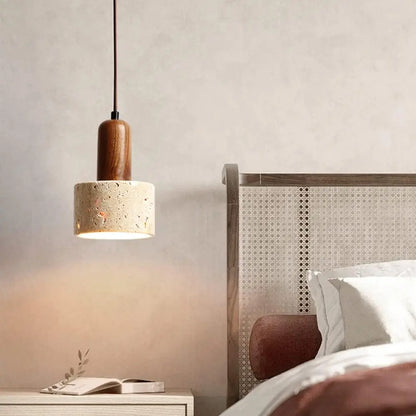 Travertine Cylinder Mini Pendant