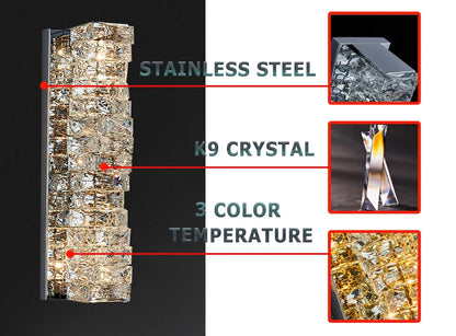 Elegant Crystal LED Wall Sconce for Luxe Interiors