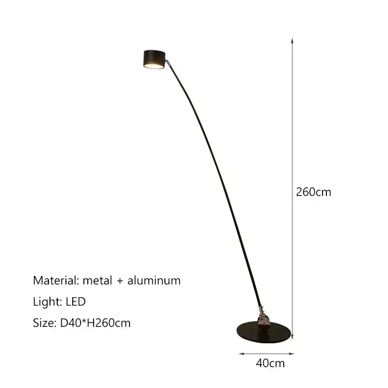 Long-Arm LED Arc Floor Lamp, 160–260 cm Reach