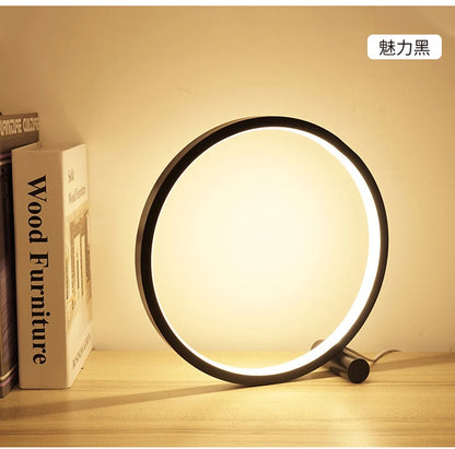 GlowRing Touch LED Desk Lamp - Modern Minimalist