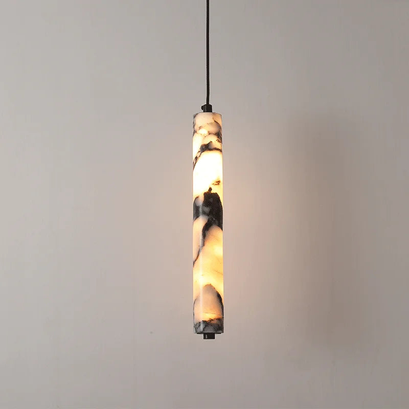 Black Marble Cylinder Pendant